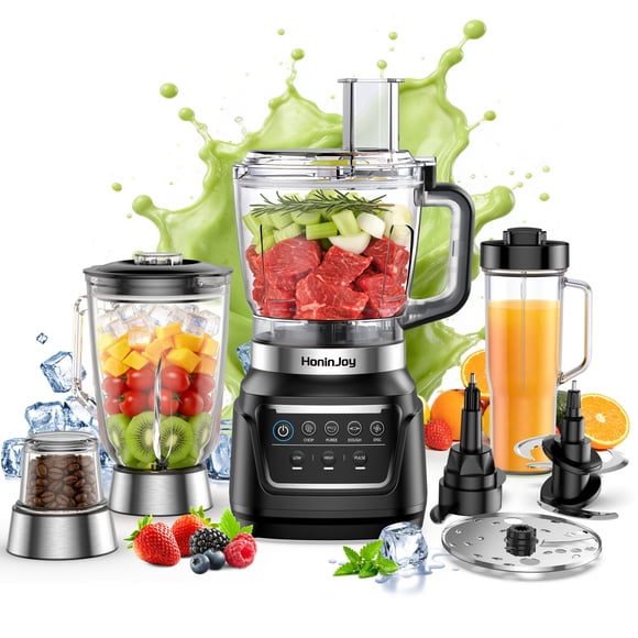 Licuadora HoninJoy 10-en-1 Procesador Professional 2 Litros 1300 Watts Molinillo con Vaso Deportivo