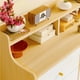 thumbnail image 5 of Cómoda de 6 Cajones con Estantes Abiertos, Mueble de Almacenamiento Multifuncional para Dormitorio, Sala, Pasillo o Entrada, Color Madera Natural y Blanco, 113 x 40 x 90 cm, 5 of 9