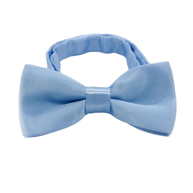 Pajaritas de esmoquin preatadas, pajarita de color liso, pajarita de moda para niños, ajustable Azul claro