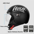 thumbnail image 2 of Casco de moto Westt Classic 3/4 de cara abierta aprobado por el DOT, 2 of 6