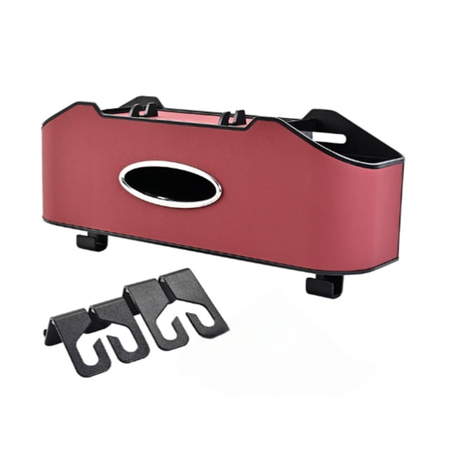 Organizador para Asiento Trasero de Coche con 2 Portavasos, Caja de Pañuelos y Ganchos para Almacenamiento, Almacenamiento Multifuncional, Ideal para Niños y Viajes.