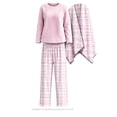 thumbnail image 4 of Pijama Secret Trasures para Dama Playera Manga Larga con Pantalón Cuadros Rosa Talla G 3 Piezas, 4 of 4
