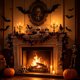 thumbnail image 4 of Guirnalda de hojas de arce artificiales negras con calabaza de ratán y bayas para decoración de chimenea y ventana de Halloween, 4 of 6
