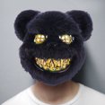 thumbnail image 2 of FELTECHELECTR Máscara de fiesta de Halloween, máscara de oso negro sangriento de terror, accesorio de actuación aterrador, mascarada, bar, cosplay, recuerdo de fiesta, 2 of 7