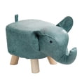 thumbnail image 2 of Reposapiés de animales, taburete de sofá, almacenamiento portátil de madera, otomana con dibujos animados azul, 2 of 9