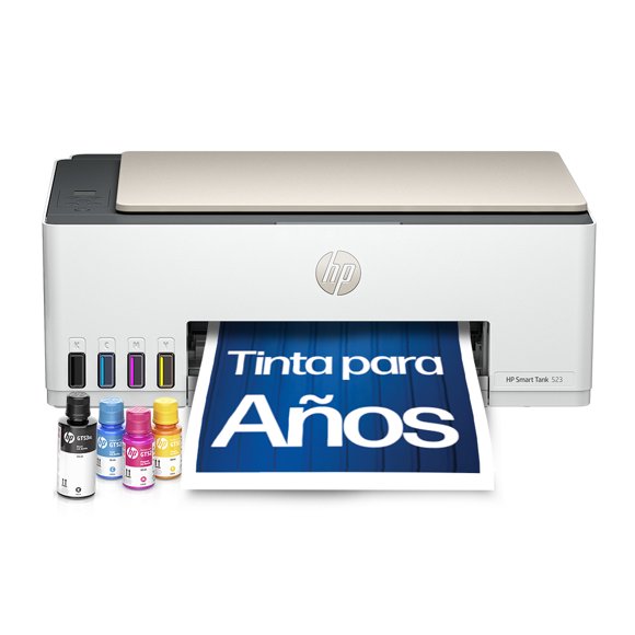 HP Impresora Multifuncional Smart Tank 523 Tinta Continua Color USB Dúplex Doble Cara Manual Funciones de Impresión Copiado Escaneo Garantía 1 Año