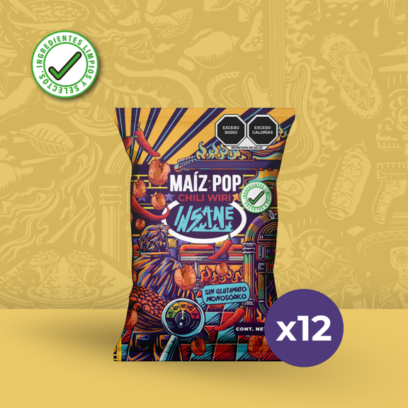 12 Pack Maíz Pop Chili Wiri 45g c/u