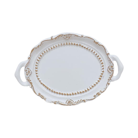 Organizador de maquillaje y perfumes, bandejas de tocador, bandejas para mesa de centro, bandejas decorativas para cosméticos. Estilo Europeo Blanco