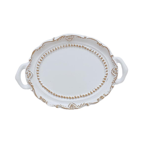 Organizador de maquillaje y perfumes, bandejas de tocador, bandejas para mesa de centro, bandejas decorativas para cosméticos. Estilo Europeo Blanco