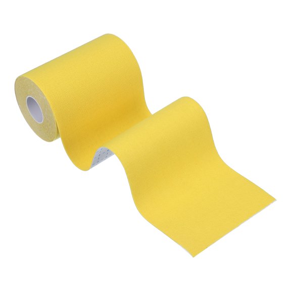 Cinta de Kinesiología Adhesiva de Algodón Uxcell 5.5yd x 4" Amarilla