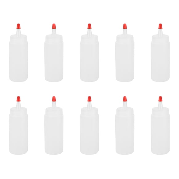 10 botellas de plástico de 120 ml para condimentos con tapa, dispensadores para kétchup, mostaza, salsas picantes, aceite de oliva y barbacoa.