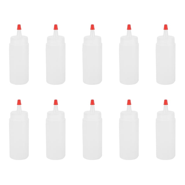10 botellas de plástico de 120 ml para condimentos con tapa, dispensadores para kétchup, mostaza, salsas picantes, aceite de oliva y barbacoa.