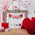 thumbnail image 4 of Adorno de pared de 2 piezas con rosas artificiales de 10 cabezas, ideal para San Valentín. Jarrones de cristal decorativos para dormitorio o sala de estar. Marco metálico. 230 cm (90,55, 4 of 9