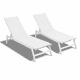 thumbnail image 1 of Set de 2 Camastros para Alberca, Piscina, Jardín y Patio, de Aluminio con Ruedas y Textilino, Midtown Concept Pampa, Blanco, 1 of 5