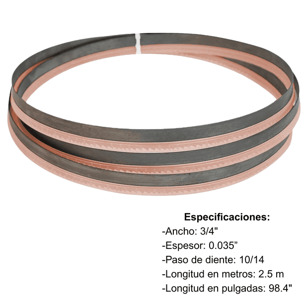 Sierra Cinta Bimetálica Maraga 3/4" x .035" x 98.4" (2.5 m) 10/14 TPI para Corte de Metal y Acero