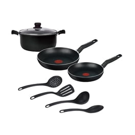 Batería de Cocina T-fal Vital 8 Piezas Color Negro Modelo 5821100-NEGRO