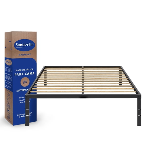 Magma Life Base de Cama Matrimonial de Metal Resistente, Plataforma con Espacio de Almacenamiento, Fácil Armado, Soporte Antideslizante para Colchón, Diseño Moderno y Duradero, Gran Estabilidad