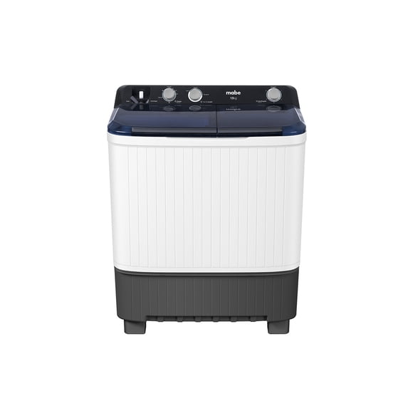 Lavadora Semiautomática Mabe 13 kg Doble Tina con Tecnología Safe&Clean Blanca con Tapa Azul LSM13BA