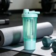 thumbnail image 1 of Botella de agua deportiva con vaso mezclador para batidos de proteínas | Botella mezcladora portátil con agitador y compartimento de almacenamiento integrados, 1 of 7