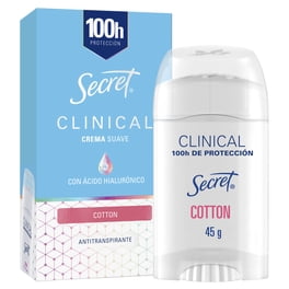Desodorante Mujer Secret Clinical con Ácido Hialurónico Crema Suave, Cotton 45 gr
