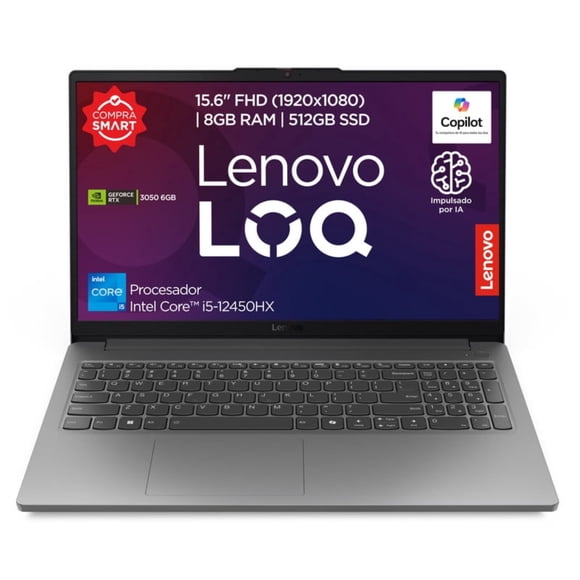 Laptop Lenovo LOQ 83LK001KLM CI512450H 8GB RAM 512GB SSD Gris