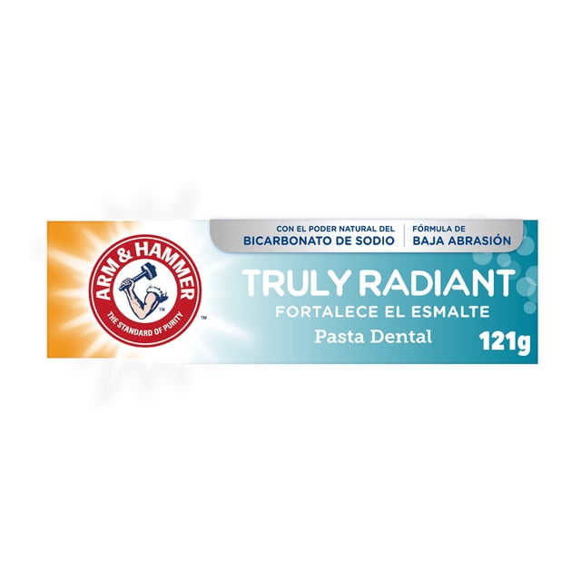 Arm & Hammer Pasta Dental Truly Radiant 121 gr Sonrisa más Blanca Tras 5 Días de Uso, Restaura el Brillo y Remueve Manchas. Fortalece el Esmalte