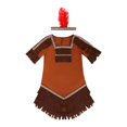 thumbnail image 3 of Disfraz de India para niños, disfraz de cosplay de India nativa con diadema de plumas para niños. Talla XL para niña, 3 of 9