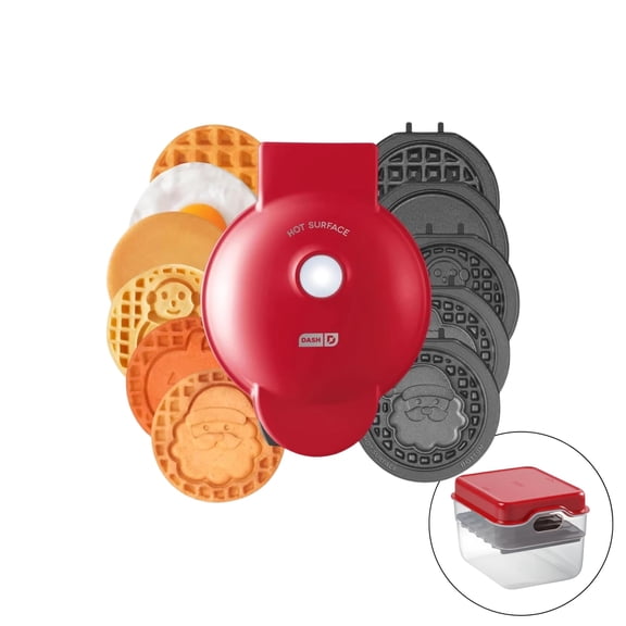 Dash MultiMaker Mini Sistema de Waffles con 7 Placas Extraíbles y Estuche de Almacenamiento