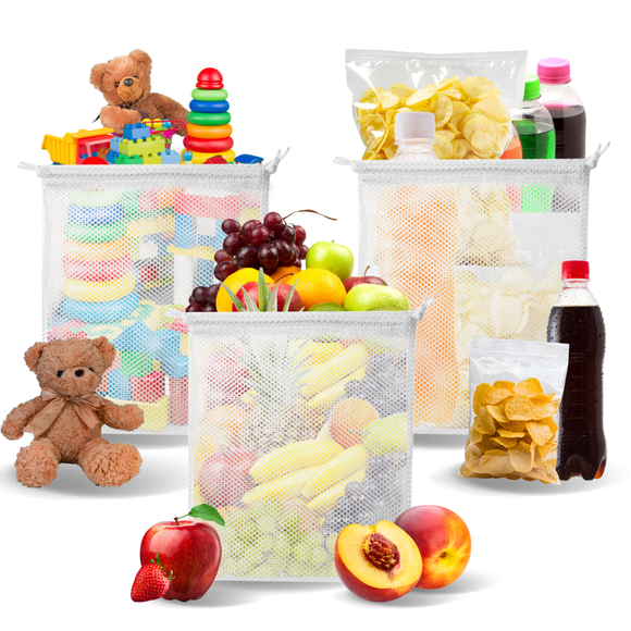 Bolsa para Frutas y Verduras o Juguetes Reutilizable Lavable Ecologica Blanca 20pz