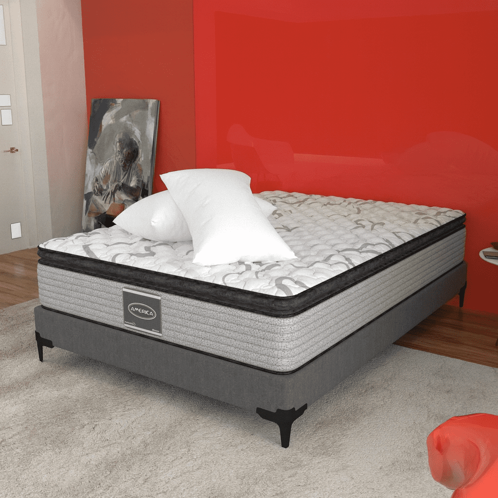 Colchón Matrimonial Ortopédico America con 2 Almohadas Stándar Complemento adicional Bloom