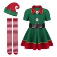 thumbnail image 3 of Conjunto de Disfraz navideño Sunnimix para Mujeres 180cm con cinturón y accesorios, 3 of 8