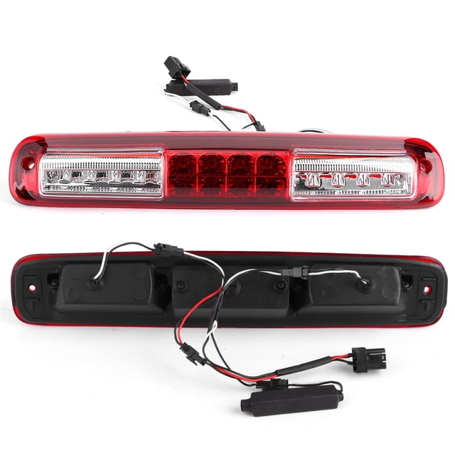 M Buder Tercera Luz de Freno LED de Montaje Alto Trasera Compatible con Chevy Silverado GMC Sierra 1500 2500 3500 1999-2006 (39 cm / 15.3 in) - Color Rojo y Blanco