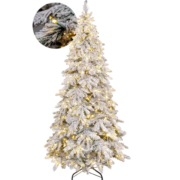 Arbol Navidad Luces Led Super Nevado 1.90m Pino Navideño Ramas Escarchadas