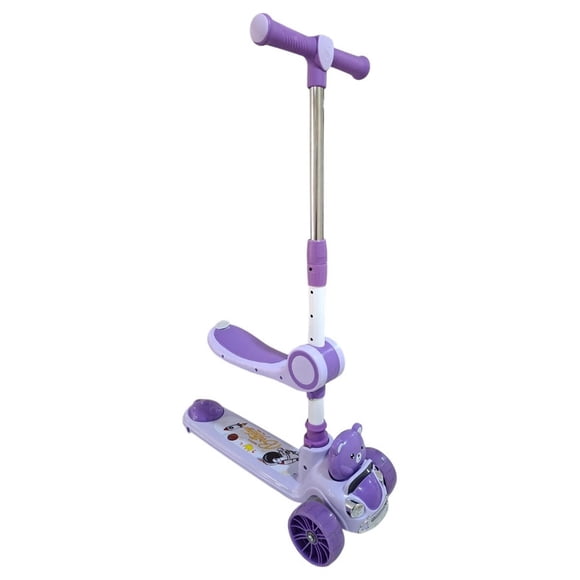 Scooters de 3 Ruedas Importación con Música Asiento Desmontable y Luces LED Patín de Altura Ajustable Osito