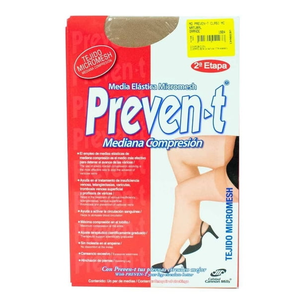 Medias Cannon para Mujer, Etapa 2 Elástica Micromesh de Compresión Café Talla G