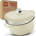 thumbnail image 1 of Olla de Hierro Fundido Esmaltado para Estufa y Horno ULTRACHEF , Horno Holandés Cubierto de Hierro Fundido , Dutch Oven , Redonda , Tamaño 24 cm, Capacidad 3.8 Litros, Crema, 1 of 10