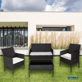 thumbnail image 2 of Sala De Jardín Para Exteriores 4 Piezas Styrka Color Café Con cojines Resistente al Agua De Ratán, 2 of 6
