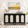 thumbnail image 1 of Qinaqin Rattan-Accented Sideboard Buffet Gabinete Solid Madera Feet para Living Sala cm de Alturaallway Ample Almacenamiento Solution, 1 of 7