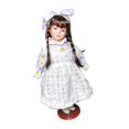 thumbnail image 2 of Muñeca de porcelana Adorno de mesa Regalo de cumpleaños Figura decorativa Escultura para Púrpura, 2 of 9