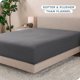 thumbnail image 3 of Sábana ajustable Bare Home de vellón acogedor Twin XL gris, 3 of 5