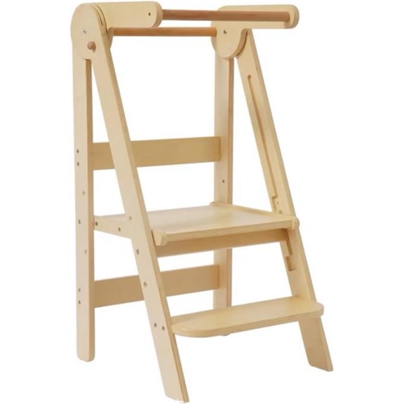 Torre de Aprendizaje Montessori Plegable Bluelander para Niños, Torre de 2 Escalones, Antideslizante