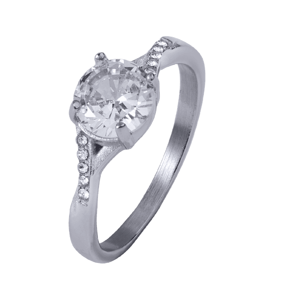 LuckyLy Anillos de Compromiso y Promesa para Mujer, Acero Inoxidable Color Plata y Zirconia Cúbica – Joyería ideal como Regalos para Mujer Navidad y Regalos Novia San Valentín y Matrimonio, plateado 8