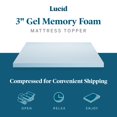 thumbnail image 2 of Cubrecolchón LUCID de espuma viscoelástica de gel de 3 pulgadas California King, 2 of 7