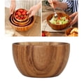 thumbnail image 2 of Ensaladera redonda de madera natural, ideal para el hogar, restaurantes, mesas, utensilios, frutas, arroz, sopas y fideos. También sirve como recipiente para alimentos. El 10x6cm, 2 of 9