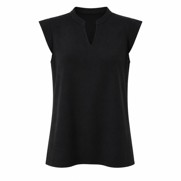 Blusa Simply Basic para Mujer, Manga Corta Negro Talla M