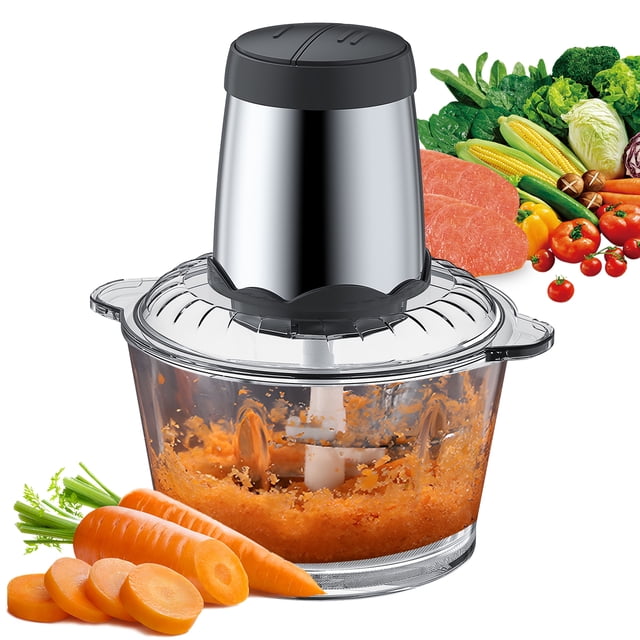 Procesador de alimentos Aoresac de doble velocidad, 300 W, picadora de carne eléctrica, 4 cuchillas de doble nivel, picadora de verduras, picadora de alimentos desmontable apta para lavavajillas con r