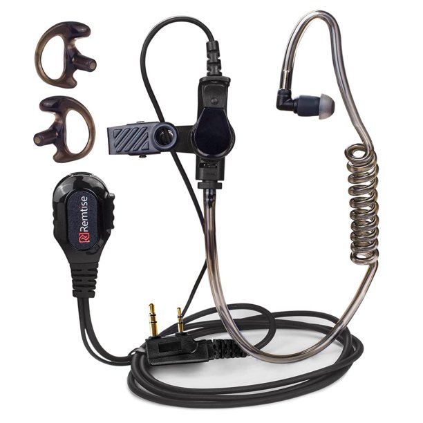 Auriculares Acústicos Covert con Micrófono Baofeng UV-5R Negro para Radios de 2 Vías