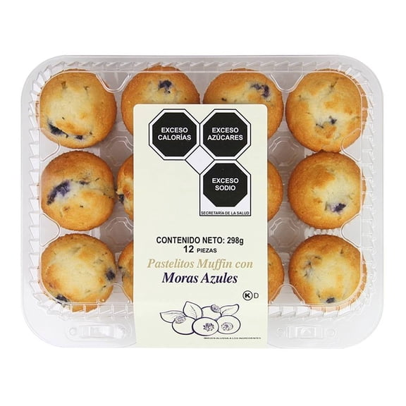 Mini Muffins con Moras Azules 12 Piezas