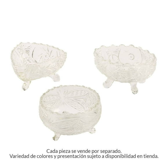 Bombonera Prichos Jemaflex de Vidrio con Textura Transparente Varios Modelos 1 Pieza