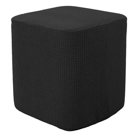 Taburete cuadrado con almacenamiento, fundas para reposapiés otomano, funda inferior elástica, para sala de estar Negro